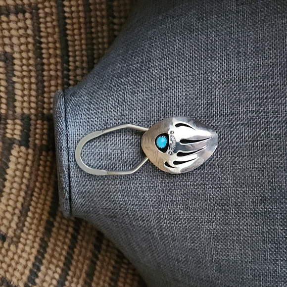 Awesome Native American Navajo Turquoise and Sterling Key Holder